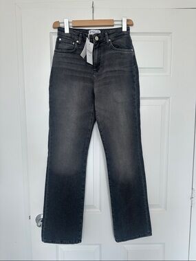 10 Crosby Derek Lam Washed Black Straight-Leg Jeans